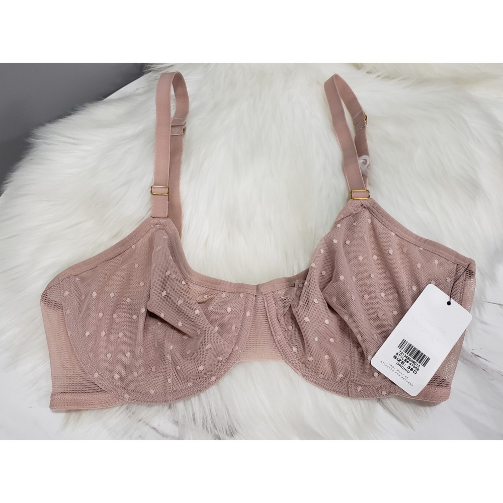 NEW 38D LIVELY The Dot Mesh Unlined Underwire Bra Orchid PINK